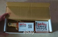 Bark River Bushcrafter CPM 3V withNatural Curly Maple Wood/Red Liner handle