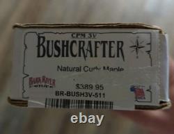 Bark River Bushcrafter CPM 3V withNatural Curly Maple Wood/Red Liner handle