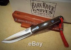 Bark River Bushcrafter Knife withGreen Canvas Handle with RED LINERS