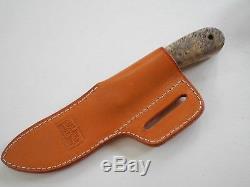 Bark River Knife Lil' Nessy, Buckeye Burl, includes original leather sheath USED