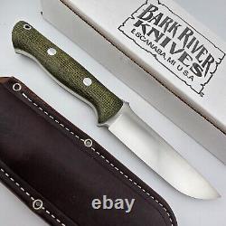 Bark River Knives Bravo 1.25 Fixed Blade Knife Evergreen Micarta CPM 3V Sheath