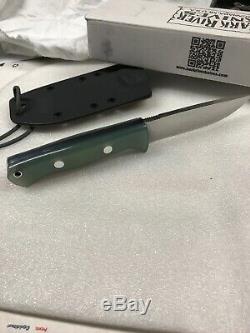 Bark River Knives Bravo 1 USMC Field Ghost Green Jade G10 Blue Liners kydex