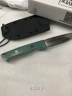 Bark River Knives Bravo 1 USMC Field Ghost Green Jade G10 Blue Liners kydex