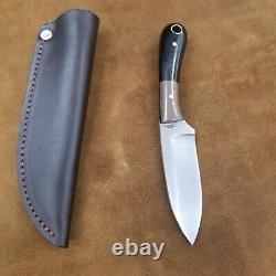 Battle Horse Knives BHK 3 1/4 drop point knife micarta USA w Leather sheath