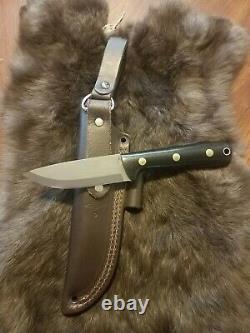 Battle horse knives, Woodsman Pro, O1, upgraded leather sheath, lightly used