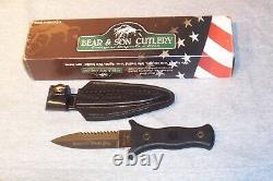 Bear & Son Boot Knife Double Edge Dagger With Sheath Never Used Made In The USA