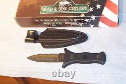 Bear & Son Boot Knife Double Edge Dagger With Sheath Never Used Made In The USA