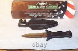 Bear & Son Boot Knife Double Edge Dagger With Sheath Never Used Made In The USA