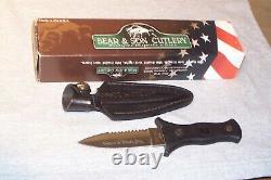 Bear & Son Boot Knife Double Edge Dagger With Sheath Never Used Made In The USA