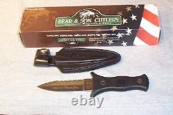 Bear & Son Boot Knife Double Edge Dagger With Sheath Never Used Made In The USA