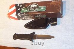 Bear & Son Boot Knife Double Edge Dagger With Sheath Never Used Made In The USA