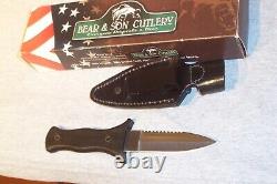 Bear & Son Boot Knife Double Edge Dagger With Sheath Never Used Made In The USA