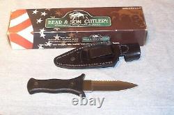 Bear & Son Boot Knife Double Edge Dagger With Sheath Never Used Made In The USA