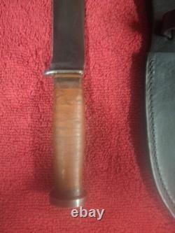 Beautiful Fighting Sea Bees Vintage Western L71 USA Fixed Blade Fighting Knife