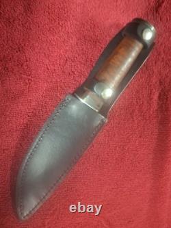 Beautiful Fighting Sea Bees Vintage Western L71 USA Fixed Blade Fighting Knife