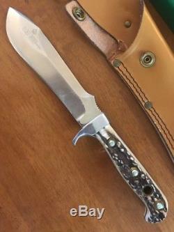 Beautiful Puma White Hunter Stag Hunting Knife Vintage With Original Box & Sheath