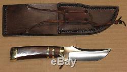 Beautiful vintage Dan Harrison custom made hunting knife & sheath