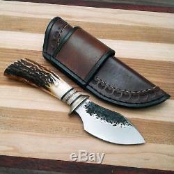 Behring Alaskan Custom Handmade hunting knife Stag Musk-Ox Hammer Mark