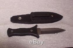 Bench Mark Boot Knife Double Edge Dagger With Sheath Never Used Made In The USA