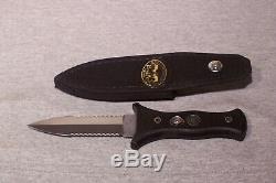 Bench Mark Boot Knife Double Edge Dagger With Sheath Never Used Made In The USA