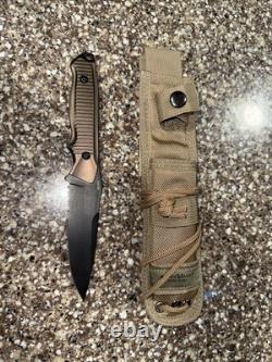 Benchmade 140BKSN Nimravus 4.5 Blade, Coyote Aluminum Handles, Coyote Sheath
