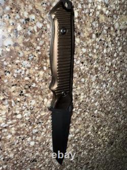 Benchmade 140BKSN Nimravus 4.5 Blade, Coyote Aluminum Handles, Coyote Sheath