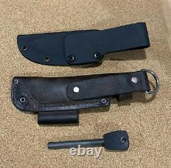Benchmade 162 Bushcrafter s30v Fixed Blade Knife with 2 Sheaths (leather/kydex)