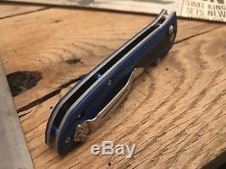 Benchmade 710-1401 Knife Works Exclusive M390 Black & Blue G-10 Folding Knife