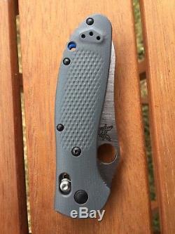 Benchmade Griptilian AXIS Lock Knife Gray/Blue G-10 (3.45 Satin CV20) 550-1