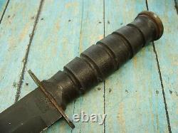 Big Vintage Camillus USA Mark 2 Mk2 Fighting Combat Bowie Knife & Sheath Knives