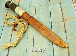 Big Vintage Jarvenpaa Finland Wolf Scrimshaw Scandi Nordic Puukko Knife Knives