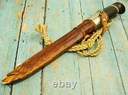 Big Vintage Jarvenpaa Finland Wolf Scrimshaw Scandi Nordic Puukko Knife Knives