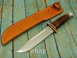 Big Vintage Kabar 1207 USA Hunting Fighting Bowie Knife Set Ka Bar Knives Mib Ex