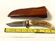 Bill Hunt Handmade Custom Red Stag 01 Tool Steel Blade Knife-leather Sheath