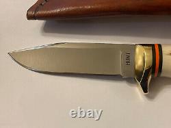 Bill Hunt Handmade Custom Red Stag 01 Tool Steel Blade Knife-leather Sheath