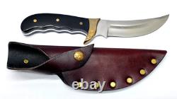 Black Handle Buck Kalinga Knife in Brown Leather Sheath