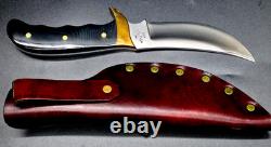 Black Handle Buck Kalinga Knife in Brown Leather Sheath
