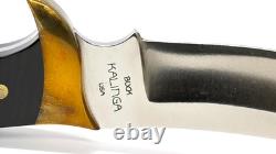 Black Handle Buck Kalinga Knife in Brown Leather Sheath