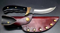 Black Handle Buck Kalinga Knife in Brown Leather Sheath