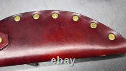 Black Handle Buck Kalinga Knife in Brown Leather Sheath