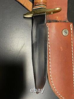 Blackjack Classic Blades Effingham No. 5 #5 Number 5 Knife Stacked Leather Grip