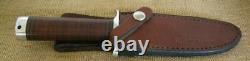 Blackjack Classic Model #5 Fixed Blade Knife, Stacked Leather Handle, Knifeware