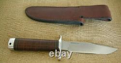 Blackjack Classic Model #5 Fixed Blade Knife, Stacked Leather Handle, Knifeware