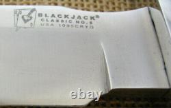 Blackjack Classic Model #5 Fixed Blade Knife, Stacked Leather Handle, Knifeware