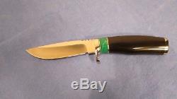 Bob Lay Personal Knife Custom Hunting Carry Buffalo Horn Leather Sheath Nickel