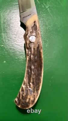 Boker Plus Cowboy Crossdraw Hethcoat Fixed Blade Knife with Leather Sheath