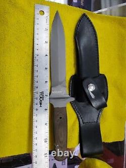 Boker Plus Schanz Integral Fixed Blade Knife 440C Micarta Sheath Taiwan