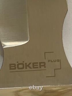 Boker Plus Valkyrie Clip Pont Bowie Fixed Blade Knife & Sheath Nos Taiwan