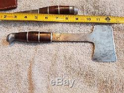 Boker USA fixed balde bowie hunting knife w hatchet/axe combo set & sheath