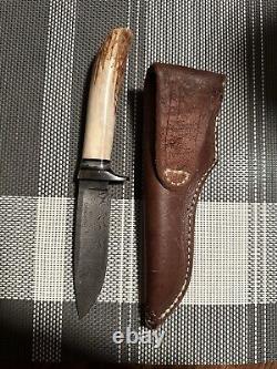 Browning Model 0217 Storm Front Damascus/ Stag Drop Point Knife